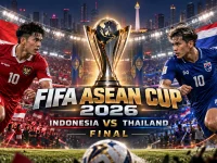Ilustrasi final FIFA ASEAN Cup 2026 Indonesia vs Thailand di Stadion Utama Gelora Bung Karno Jakarta.