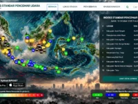 Dashboard ISPU KLH/BPLH menampilkan peta kualitas udara Indonesia dan daftar wilayah dengan polusi udara berbahaya pada 16 Oktober 2026.