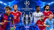 Ilustrasi jadwal Liga Champions November 2026 menampilkan Barcelona, Bayern München, Real Madrid, Liverpool, Manchester United, dan Manchester City.