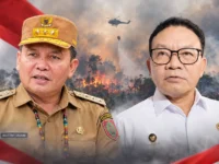 Gubernur Kalimantan Tengah (Kalteng) Agustiar Sabran dan Menko Polkam Dudung Abdurachman dalam kolase editorial terkait penanganan karhutla