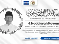 Poster kabar duka H Nadalsyah Koyem Ketua DPD Partai Demokrat Kalimantan Tengah